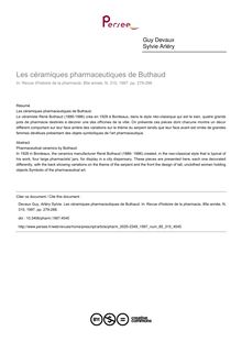 Les céramiques pharmaceutiques de Buthaud - article ; n°315 ; vol.85, pg 279-288