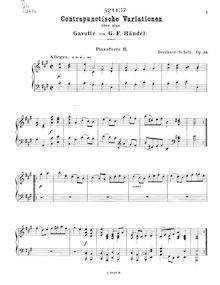 Partition Piano 2, Contrapuntal Variations on a Gavotte by Handel