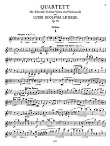 Partition de violon, Piano quatuor, Quartett für Klavier, Violine, Viola, und Violoncell, Op.28