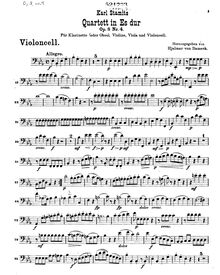 Partition violoncelle, Six quatuors, Stamitz, Carl Philipp
