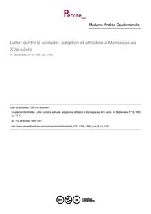 Lutter contre la solitude : adoption et affiliation à Manosque au XVe siècle - article ; n°19 ; vol.9, pg 37-42