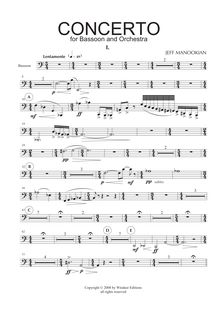 Partition basson, Concerto pour basson et orchestre, Manookian, Jeff