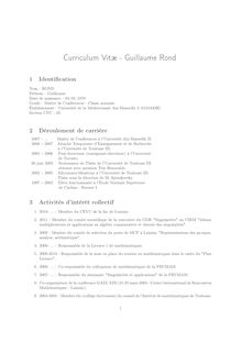 Curriculum Vitæ - Guillaume Rond