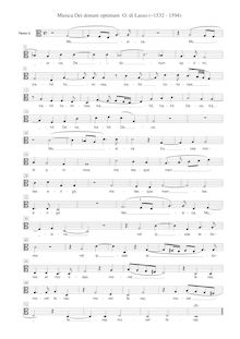 Partition ténor 2 , partie [C3 clef], Musica Dei donum optimi, Lassus, Orlande de