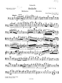 Partition de violoncelle, Im Walde , Popper, David par David Popper