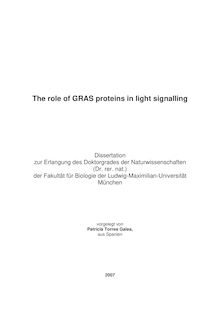 The role of GRAS proteins in light signalling [Elektronische Ressource] / vorgelegt von Patricia Torres Galea