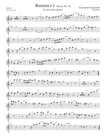 Partition ténor viole de gambe 2, octave aigu clef, Fantasia pour 5 violes de gambe, RC 59