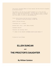 Ellen Duncan; And The Proctor s Daughter - The Works of William Carleton, Volume Two