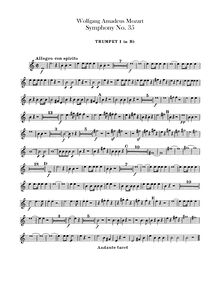 Partition trompette 1 (B♭), 1 (D), 2 (B♭), 2 (D), Symphony No.35