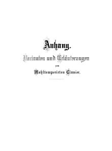 Partition Anhang (Appendix) pour Book 1, Nos. 1–12, Das wohltemperierte Klavier I