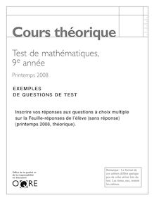 Exemples de questions de test - printemps 2008 (cours théorique)