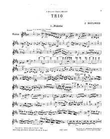 Partition de violon, Piano Trio, Boulnois, Joseph