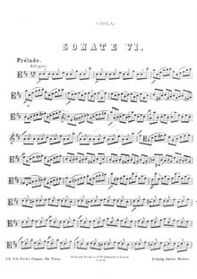 Partition de viole de gambe, violoncelle  No.6, D major