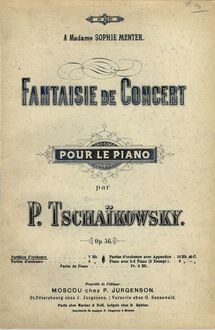 Partition Cover, Concert Fantasia, Op.56, Концертная фантазия ; Fantaisie de concert