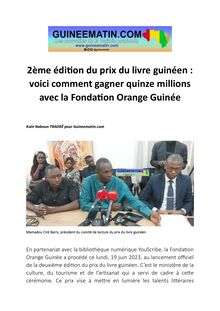 [Guinnéematin] - 2ème édition du prix du livre guinéen : voici comment gagner quinze millions avec la Fondation Orange Guinée