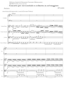 Partition First mouvement, clavecin Concerto en G major, G major