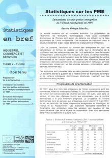 Statistiques en bref. Industrie, commerce et services nÌŠ 11/2000. Statistiques sur les PME