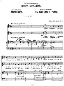 Partition , Dzieńdobry, 4 Sonnets, Cztery sonety ; Четыре сонета Мицкевича ; Vier Sonette von A. Mickiewicz