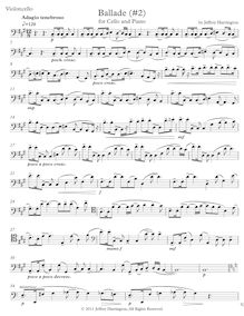 Partition de violoncelle, Ballade No.2 pour violoncelle et Piano