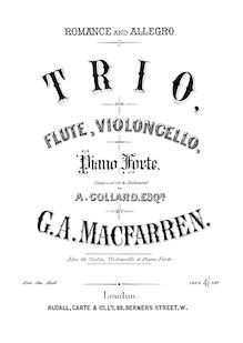 Partition de piano, Trio pour flûte violoncelle et Piano