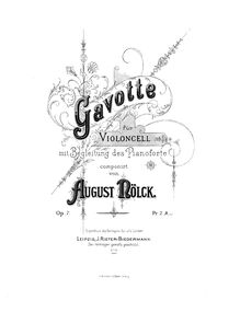 Partition de violoncelle, Gavotte pour violoncelle et Piano, Op.7