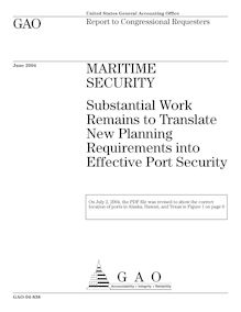 Gao 04 838 maritime security  substantial work remains to