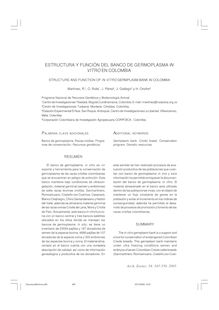 Estructura y función del banco de germoplasma in vitro en Colombia (Structure and function of in vitro germplasm bank in Colombia)