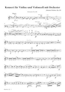 Partition clarinette 2 (transposed to B♭), Concerto pour violon et violoncelle (Double Concerto)