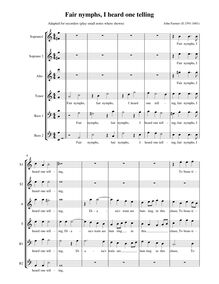 Partition complète (alto notation, SSATBB enregistrements), Fair nymphs, I heard one telling