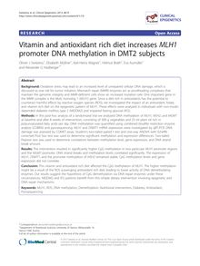 Vitamin and antioxidant rich diet increases MLH1 promoter DNA methylation in DMT2 subjects