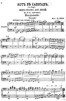 Partition Introduction (piano 4-mains), Puss-en-Boots, Кот в сапогах ; Il gatto con gli stivali ; Der gestiefelte Kater