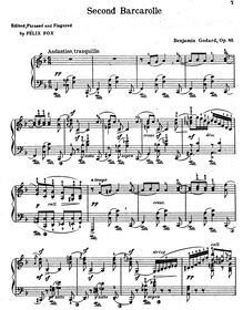 Partition complète, Barcarolle No.2, Op.80, Godard, Benjamin