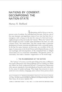 NATIONS BY CONSENT: DECOMPOSING THE NATION-STATE