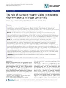The role of estrogen receptor alpha in mediating chemoresistance in breast cancer cells
