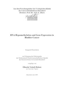 DNA hypomethylation and gene expression in bladder cancer [Elektronische Ressource] / vorgelegt von Olusola Yakub Dokun