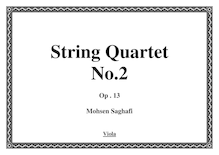 Partition viole de gambe, corde quatuor No.2, Saghafy, Mohsen