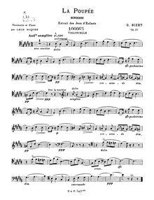 Partition de violoncelle, La poupée par Georges Bizet