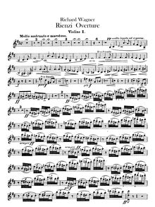 Partition violons I, Rienzi, der Letzte der Tribunen, Wagner, Richard