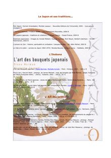 Le Japon et ses traditions L&#39;Ikebana L&#39; Art des jardins
