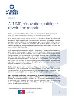 [TRIBUNE] Rénovation politique et révolution morale - Juin 2014