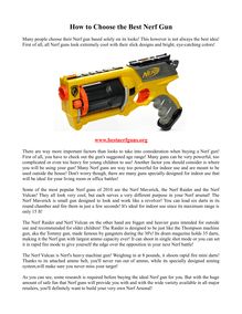 How to Choose the Best Nerf Gun