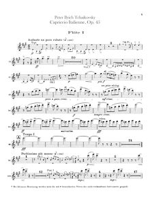Partition flûte 1, 2, 3 (doubles on Piccolo), italien Capriccio, Op.45