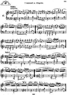 Partition complète, 6 Variations en F major, F major, Mozart, Wolfgang Amadeus