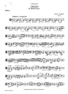 Partition viole de gambe, Credo, Op.53, In Memoriam, Weidig, Adolf