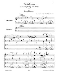 Partition No.3 Piano 1, Impromptus, D.935, Schubert, Franz