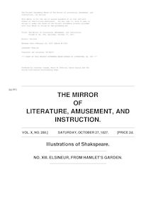 The Mirror of Literature, Amusement, and Instruction - Volume 10, No. 280, October 27, 1827