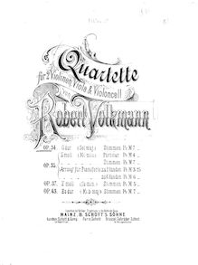 Partition viole de gambe, corde quatuor No.3, Op.34, G Major, Volkmann, Robert
