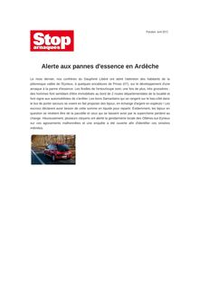 Alerte aux pannes d essence en Ardèche