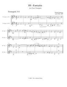 Partition , Fantaisie - trompettes 3/4 (B♭),  No.7 en F major, F major