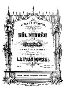 Partition complète, Kol Nidrei, Lewandowski, Louis par Louis Lewandowski